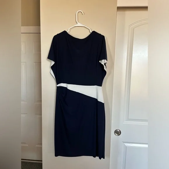 LAUREN Ralph Lauren blue & white Jersey Shift Dress - Picture 4 of 7